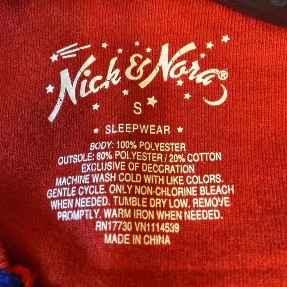 🐒 Sock Monkey red and blue striped onesie pajama adult size small 🐒 - Picture 7 of 7